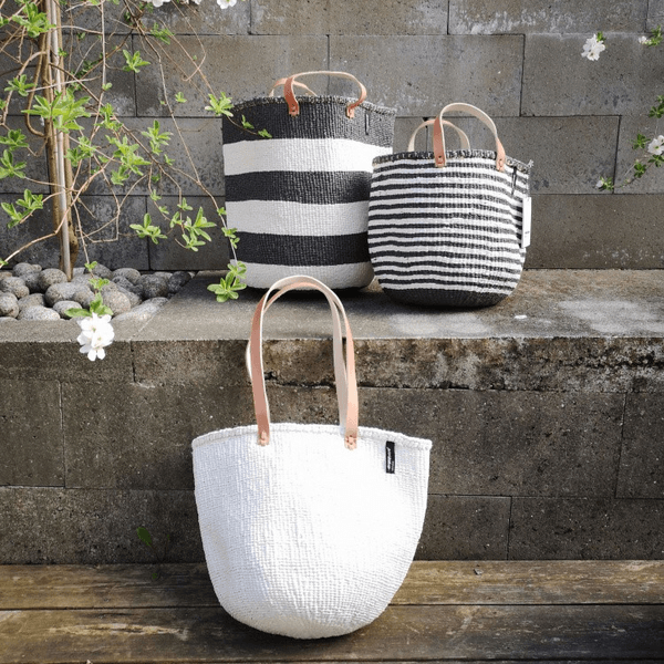 Kiondo Shopper Basket -Black and White Duo - Medium