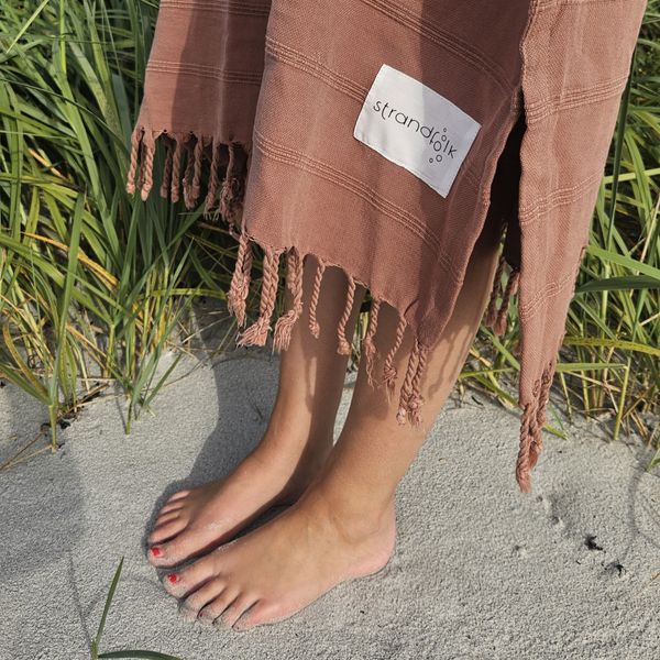 "Alnes" Strandponcho -Terracotta